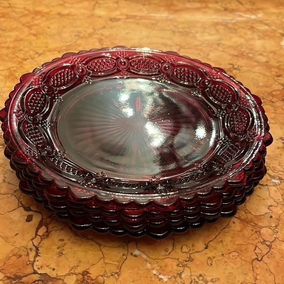 Avon Dining Avon Cape Cod Ruby Glass Dessert Plates Set Of 4 Poshmark